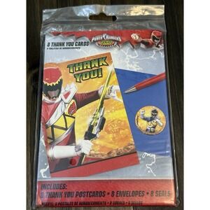 2014 Power‎ Rangers Thank You Cards Pack Of 8